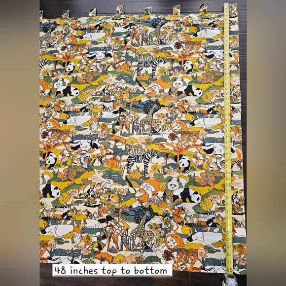 5th Ave Designs Vintage Safari Animal Print Curtain Set 2 Panels 48x43 EarthTone - Picture 6 of 6